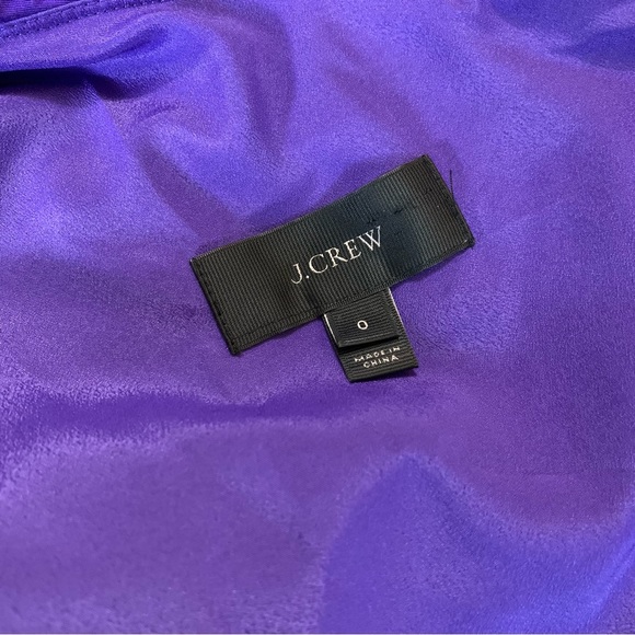J CREW FAILLE ONE SHOULDER RUFFLE COCKTAIL DRESS IN ATLAS PURPLE - Picture 11 of 16